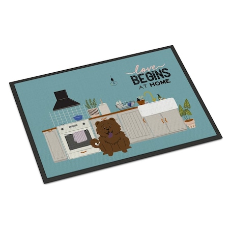 Carolines Treasures 18 x 27 in. Chocolate Chow Chow Kitchen Scene Indoor or Outdoor Mat CK7845MAT